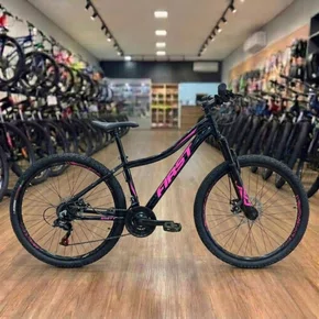 Bicicleta First Aro 29 Smitt Feminina 21v Freio Disco Preto com Pink tam 15,5