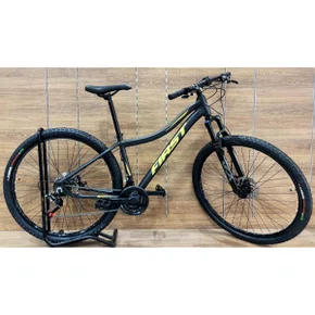 Bicicleta First Aro 29 Smitt Feminina 21v Freio Disco Preto Fosco com Ouro Tam 15,5