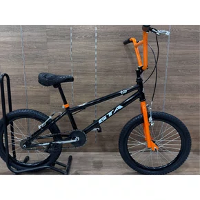 Bicicleta GTA Aro 20 BMX Flip Preto com Laranja