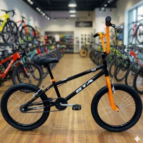 Bicicleta GTA Aro 20 BMX Flip Preto com Laranja