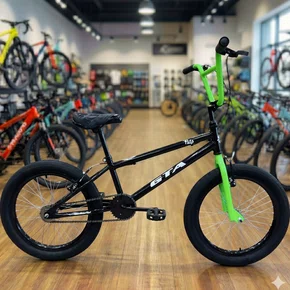 Bicicleta GTA Aro 20 BMX Flip Preto com Verde