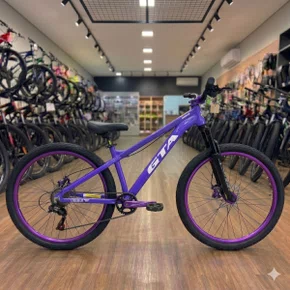 Bicicleta GTA Aro 26 Gravity Freeride Single Lilas com Violeta