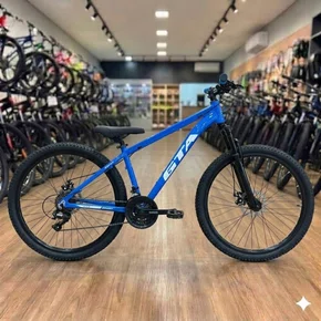 Bicicleta GTA Aro 29 Start 21v Freio Disco Azul com Branco Tam 17