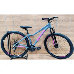 Bicicleta GTA Aro 29 Start Fem 21v Freio Disco Cinza com Rosa Tam 15,5