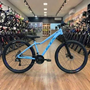 Bicicleta GTA Aro 29 Start Feminina 21v Freio Disco Azul com Roxo Tam 15,5