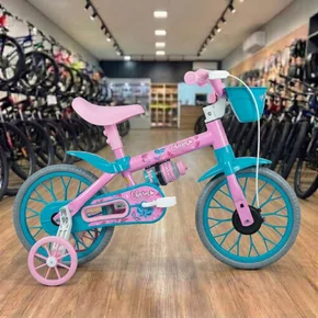 Bicicleta Nathor Aro 12 Charm Rosa com Verde