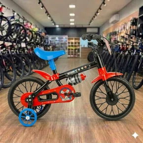 Bicicleta Nathor Aro 12 Mechanic Preto com Vermelho