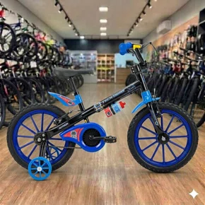 Bicicleta Nathor Aro 16 Tech Boys Preto com Azul