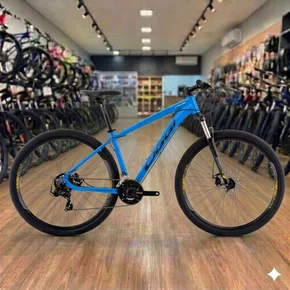 Bicicleta Oggi Aro 24 Hacker 21v Freio a Disco Azul