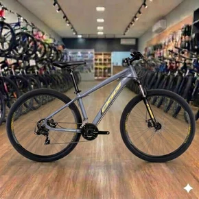 Bicicleta Oggi Aro 24 Hacker 21v Freio a Disco Grafite com Amarelo