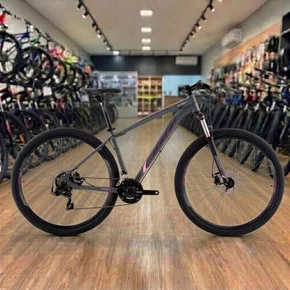 Bicicleta Oggi Aro 29 Hacker Sport 21v Grafite com Rosa e Preto Tam 15