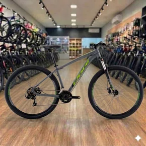 Bicicleta Oggi Aro 29 Hacker Sport 21v Grafite Verde e Preto Tam 15