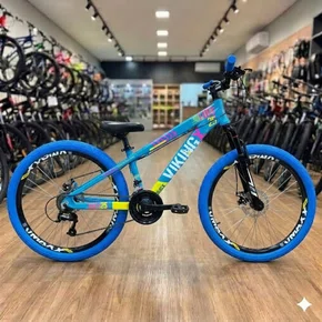 Bicicleta Viking Aro 26 Dirt JTuff25 21V Freio Disco Azul com Amarelo