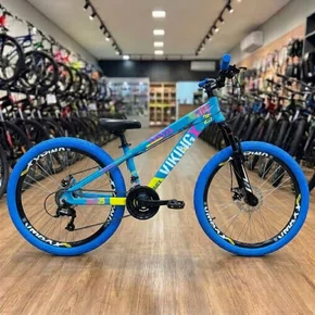 Bicicleta Viking Aro 26 Dirt JTuff25 21V Freio Disco Azul com Amarelo