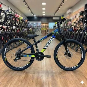 Bicicleta Viking Aro 26 Dirt JTuff25 21V Freio Disco Preto com Azul e Amarelo