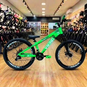 Bicicleta Viking Aro 26 Dirt JTuff25 21V Freio Disco Verde Neon