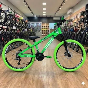 Bicicleta Viking Aro 26 Dirt JTuff25 21V Freio Disco Verde Neon Com Verde