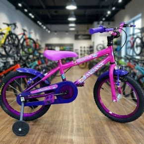 Bicicleta Wendy Aro 16 Feminina com Cesta Pink com Violeta
