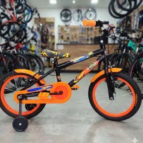 Bicicleta Wendy Aro 16 Masculino Preto com Laranja