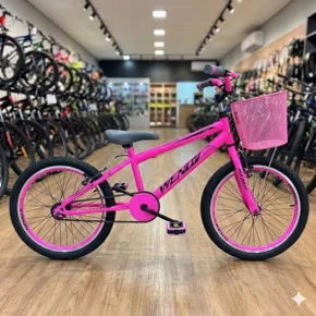 Bicicleta Wendy Aro 20 Feminina Com Cesta Rosa Chiclete com Rosa