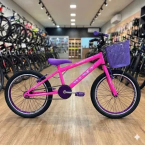 Bicicleta Wendy Aro 20 Feminina Com Cesta Rosa Chiclete com Violeta