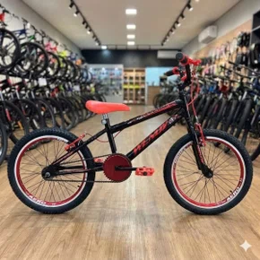 Bicicleta Wendy Aro 20 Masculino Preto com Vermelho