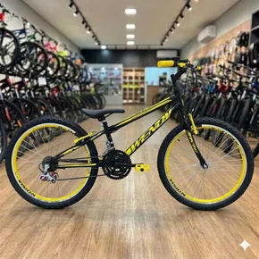 Bicicleta Wendy Aro 24 18M Rebaixado Preto com Amarelo