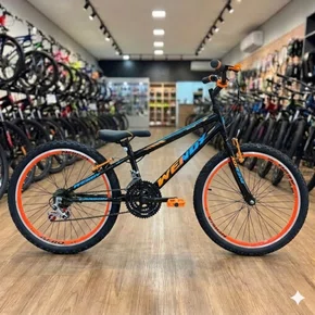 Bicicleta Wendy Aro 24 18M Rebaixado Preto com Laranja