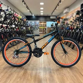 Bicicleta Wendy Aro 24 18M Rebaixado Preto com Laranja