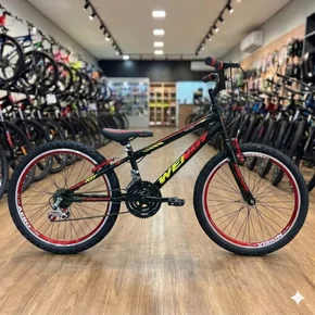 Bicicleta Wendy Aro 24 18M Rebaixado Preto com Vermelho