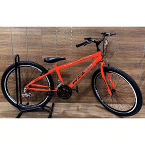 Bicicleta Wendy Aro 26 18 Marchas Rebaixado Laranja Neon