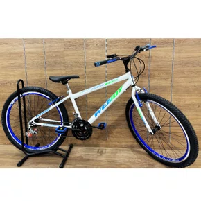 Bicicleta Wendy Aro 26 18 Marchas Rebaixado Branco com Azul