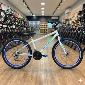 Bicicleta Wendy Aro 26 18 Marchas Rebaixado Branco com Azul
