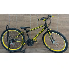 Bicicleta Wendy Aro 26 18 Marchas Rebaixado Preto com Amarelo