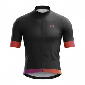 Camisa Ciclismo Mattos Racing Summit Preto com Rosa Tam M