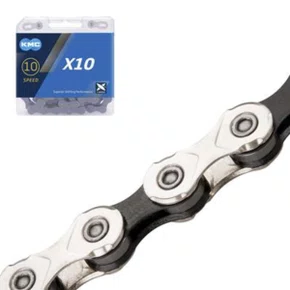 Corrente KMC X10 Prata/Preto 116 Links