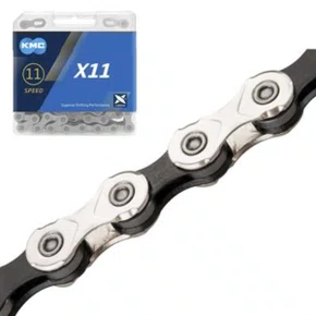 Corrente KMC X11 Prata/Preto 118 Links