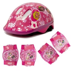 Kit Proteção Capacete Joelheira Cotoveleira Princesas