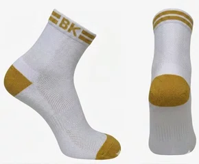 Meia Ciclismo Fabrica De Meias Bk Branco Com Ouro Tam 34/39