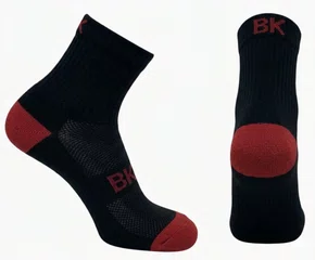 Meia Ciclismo Fabrica De Meias FMCL011 Bk Preto Com Vermelho Tam 34/39