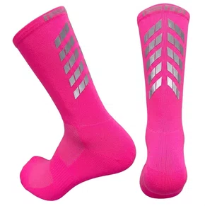 Meia Ciclismo Fabrica De Meias FMCL043 Refletiva Rosa Neon Tam 34/39