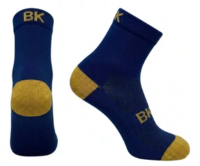 Meia Ciclismo Fabrica De Meias FMCL107 Bk Marinho Com Dourado Tam 34/39