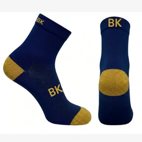 Meia Ciclismo Fabrica De Meias FMCL107 Bk Marinho Com Dourado Tam 34/39