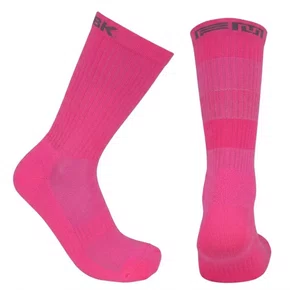 Meia Ciclismo Fabrica De Meias FMCL142 Bk Rosa Neon Tam 34/39