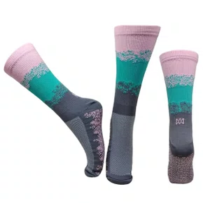 Meia Ciclismo Meias e Meias Respingo Chumbo com Turquesa e Rosa