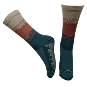 Meia Ciclismo Meias e Meias Respingo Verde Com Marron e Bege