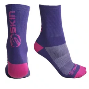 Meia Ciclismo Skin Violeta Com Rosa Tam 35/39