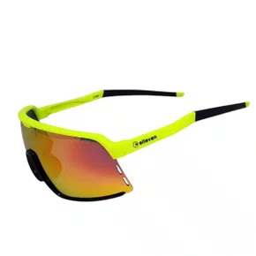 Oculos Ciclismo Elleven QX559 UV400 Amarelo e Lente Fumê
