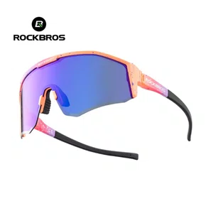Oculos Ciclismo Rockbros SP297 Polarizada Rosa com Lente Roxo Espelhada