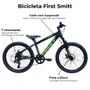 Bicicleta First Aro 20 Smitt Juvenil 7v Freio Disco Preto com Verde